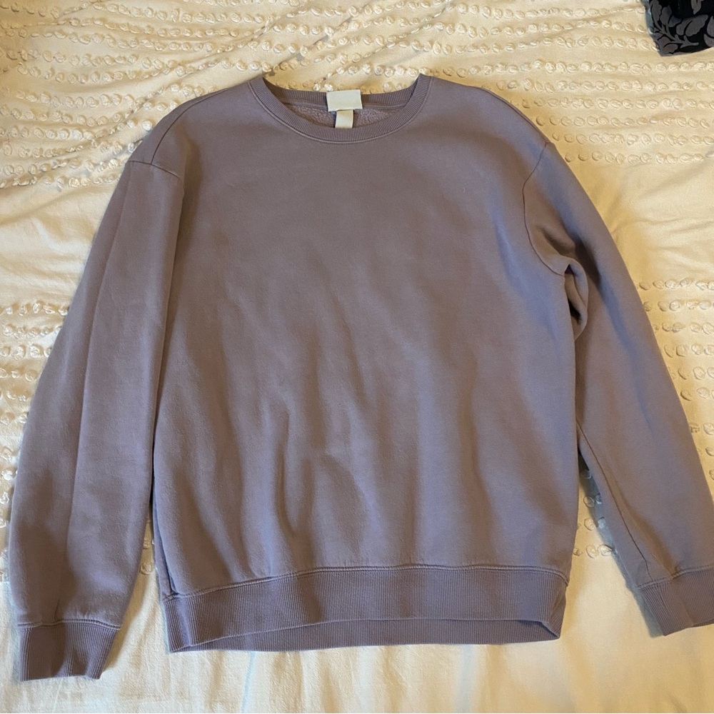 H&M Purple Crewneck Sweater Soft Cotton Blend